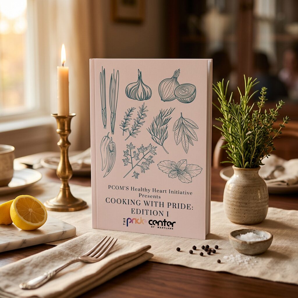 Cooking With Pride Edition I — cookbook cover styled on a dining table